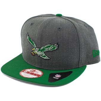 Philadelphia Eagles New Era 9Fifty Basic Gray Retro Flat Brim Snapback Hat (Adult One Size)