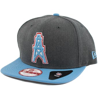 Houston Oilers New Era 9Fifty Basic Gray Retro Flat Brim Snapback Hat (Adult One Size)