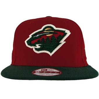 Minnesota Wild New Era 9Fifty Basic Red Flat Brim Snapback Hat (Adult S/M)