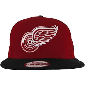 Detroit Red Wings New Era 9Fifty Basic Red Flat Brim Snapback Hat (Adult One Size)