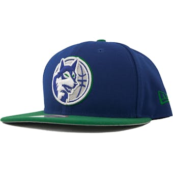 Minnesota Timberwolves New Era 9Fifty Blue Hardwood Classics Flat Brim Snapback Hat (Adult OSFA)