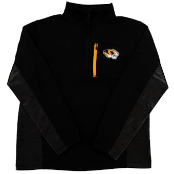 Missouri Tigers Colosseum Black Surge 1/4 Zip Pullover Performance Fleece (Adult M)