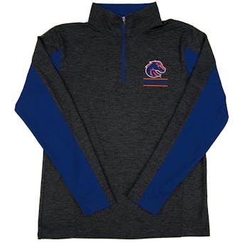 Boise State Broncos Colosseum Grey Friction 1/4 Zip Performance Long Sleeve Shirt (Adult XXL)
