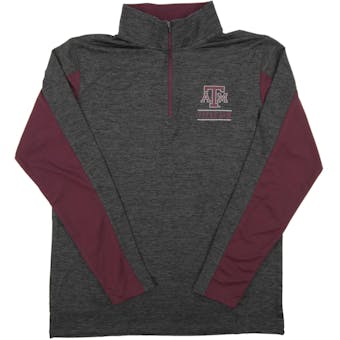 Texas A&M Colosseum Grey Friction 1/4 Zip Performance Long Sleeve Shirt (Adult Large)