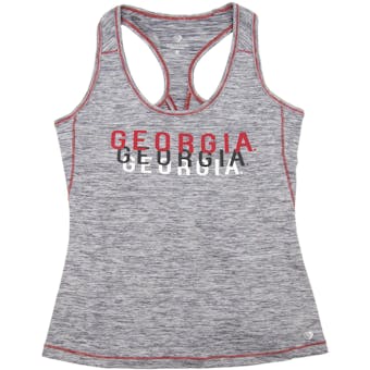 Georgie Bulldogs Colosseum Marled Gray Race Course Performance Tank Top (Womens Small)