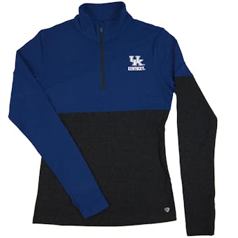 Kentucky Wildcats Colosseum Blue Pinwheel 1/4 Zip Performance Long Sleeve Shirt (Womens S)