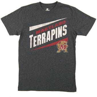 Maryland Terrapins Colosseum Grey Downslope Dual Blend Tee Shirt (Adult Medium)