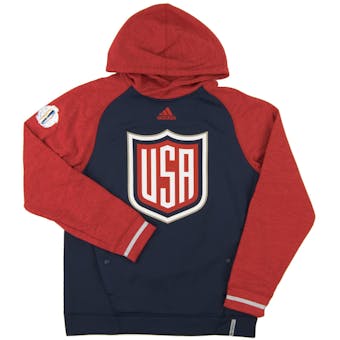 Team USA World Cup Adidas Navy & Red Climalite Performance Hoodie (Adult Large)