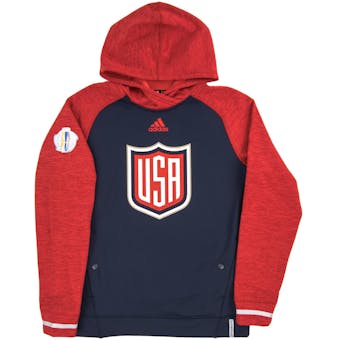 Team USA World Cup Adidas Navy & Red Climalite Performance Hoodie (Womens)