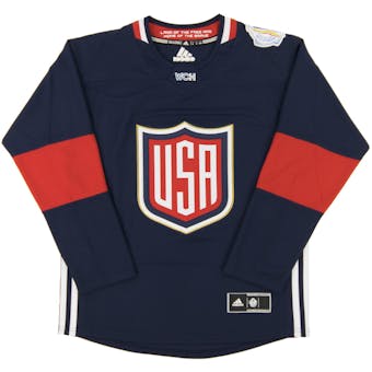 Team USA World Cup Adidas Navy Premier Hockey Jersey (Adult Medium)