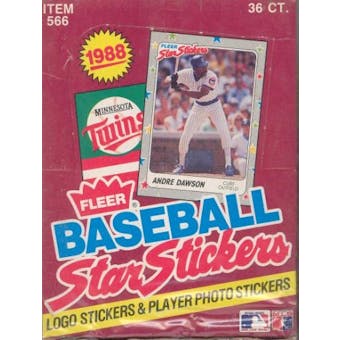 1988 Fleer Star Stickers Baseball Wax Box