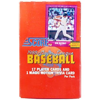 1988 Score Baseball Wax Box