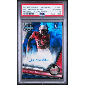 2023 Bowman University Chrome Sapphire Matthew Golden 1st Auto #PA-MGO PSA 10