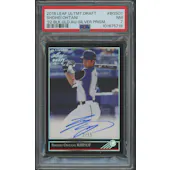 2018 Leaf Ultimate Draft #BGSO1 Shohei Ohtani '92 Leaf Black Gold Silver Prismatic Rookie Auto #02/15 PSA 7