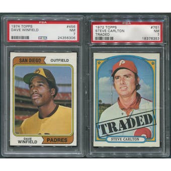 1974 Topps Baseball Complete Base & Traded Set (NM) With 2 PSA Graded Cards