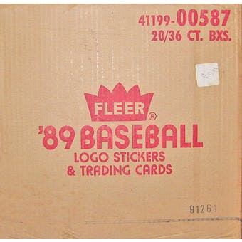 1989 Fleer Baseball Wax 20-Box Case