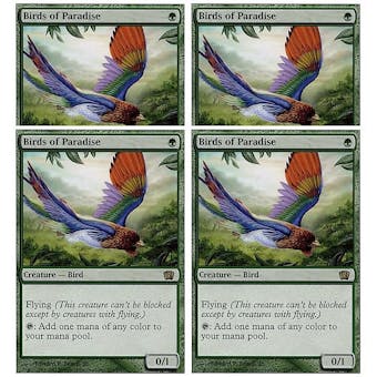 Magic the Gathering 8th Edition PLAYSET 4x Birds of Paradise - NEAR MINT (NM)