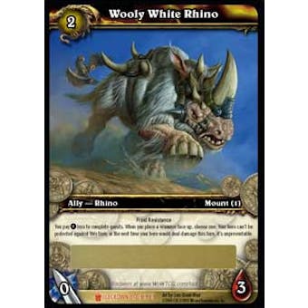 World of Warcraft WoW Icecrown Single Wooly White Rhino Loot Card Unscratched