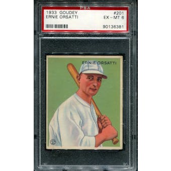 1933 Goudey Baseball #201 Ernie Orsatti PSA 6 (EX-MT) *6381