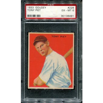 1933 Goudey Baseball #228 Tony Piet PSA 6 (EX-MT) *6491