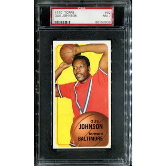 1970/71 Topps Basketball #92 Gus Johnson PSA 7 (NM) *2839