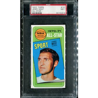 1970/71 Topps Basketball #107 Jerry West All Star PSA 7 (NM) *2918