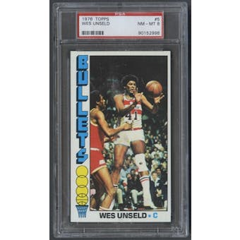 1976/77 Topps Basketball #5 Wes Unseld PSA 8 (NM-MT) *2998