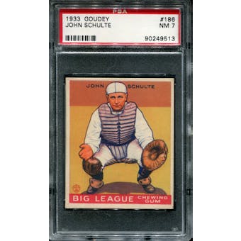 1933 Goudey Baseball #186 John Schulte PSA 7 (NM) *9513