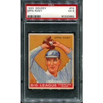 1933 Goudey Baseball #74 Eppa Rixey PSA 5 (EX) *0992