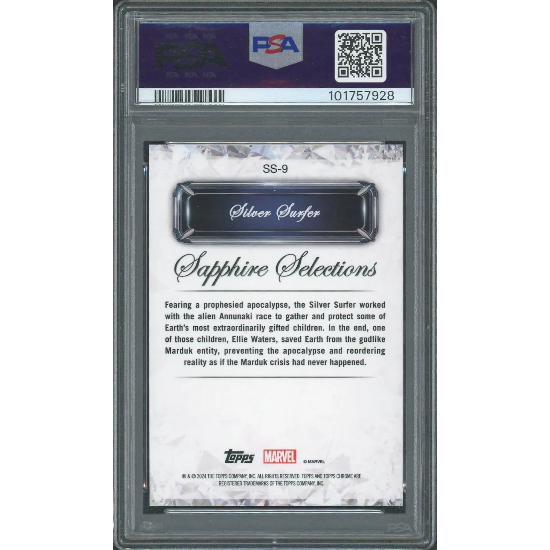 2024 Topps Chrome Marvel Sapphire Silver Surfer /15 Purple PSA 10 | DA Card World 2024 Topps Chrome Marvel Sapphire Silver Surfer /15 Purple PSA 10 | DA Card World