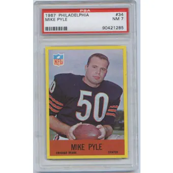 1967 Philadelphia Football #34 Mike Pyle PSA 7 (NM) *1285