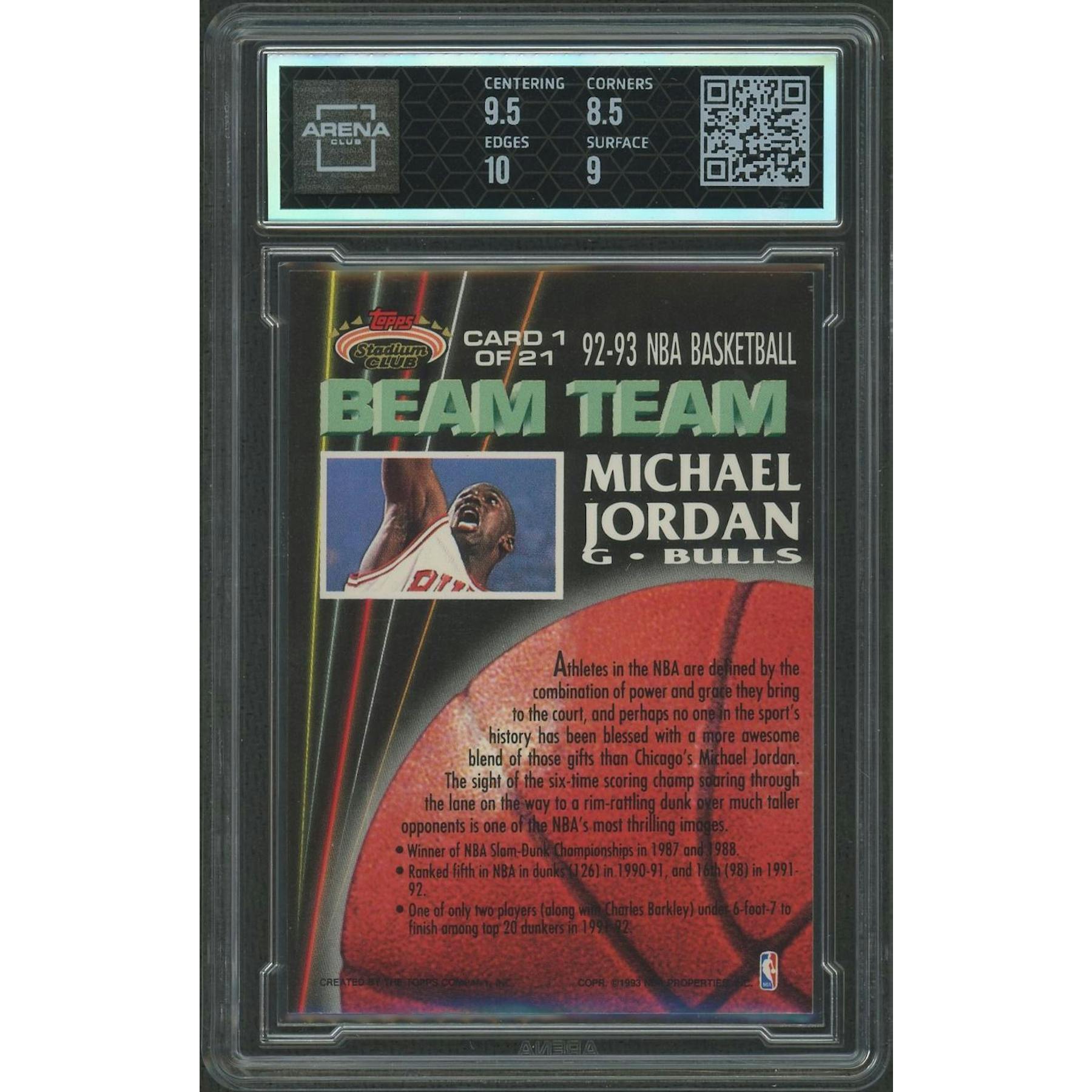 1992/93 Topps Stadium Club Basketball #1 Michael Jordan Beam Team