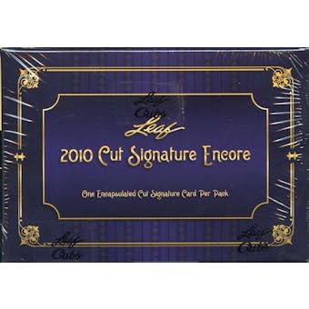 2010 Leaf Cut Signature Encore Hobby Box