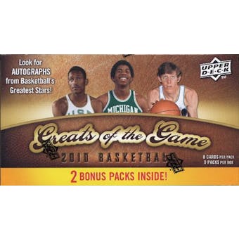 2009/10 Upper Deck Greats Of The Game Basketball 9-Pack Box