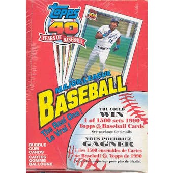 1991 O-Pee-Chee Baseball Wax Box