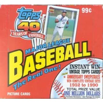 1991 Topps Baseball Rack Box