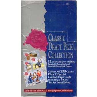 1991 Classic Draft Pick Collection Hobby Box (Four Sport)