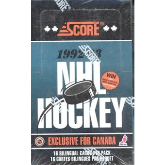 1992/93 Score Bilingual Hockey Hobby Box