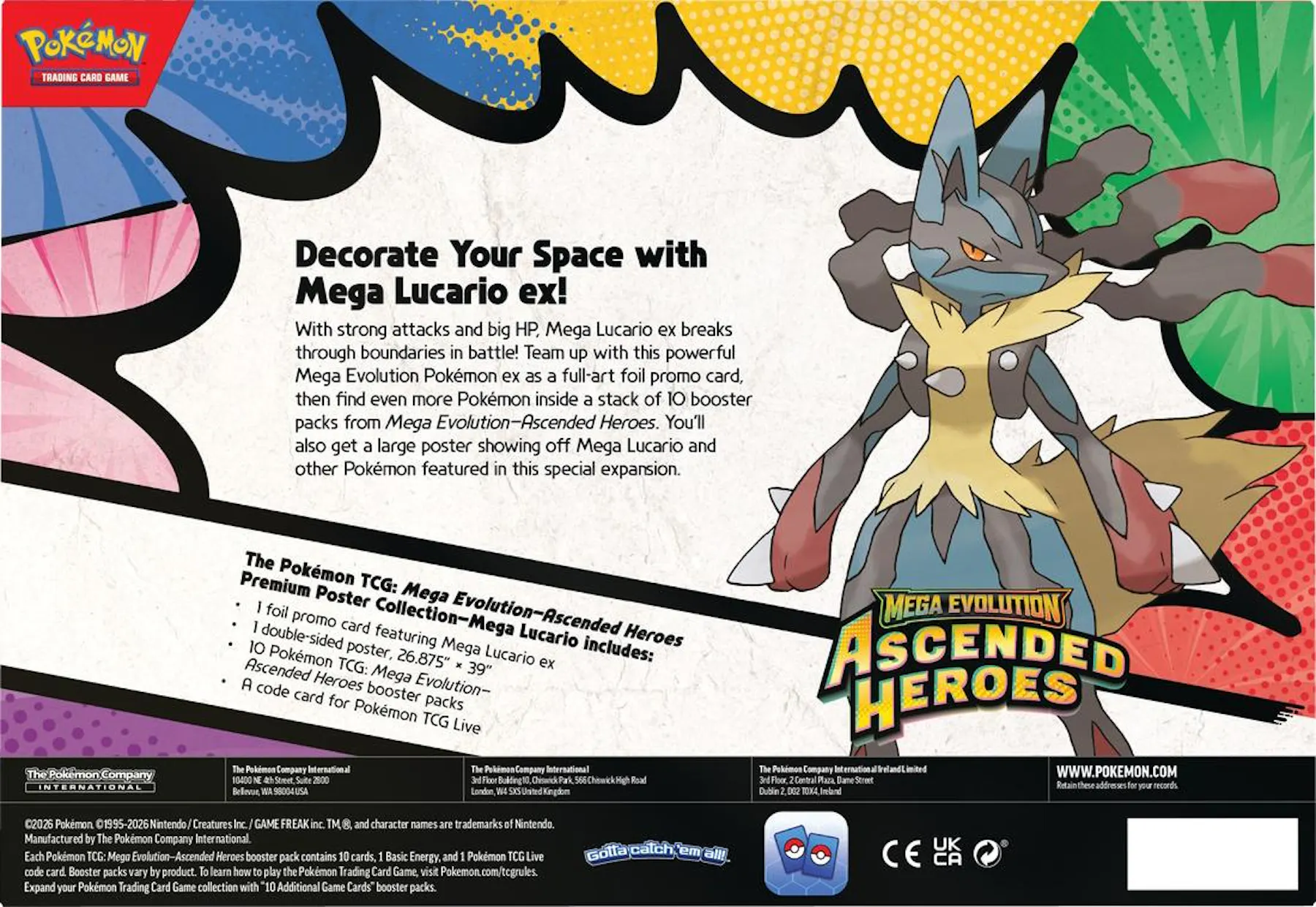 Pokemon Mega Evolution Ascended Heroes Premium Poster Collection 6 Box Case Pokemon Mega Evolution Ascended Heroes Premium Poster Collection 6 Box Case
