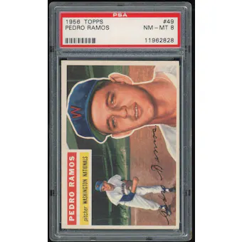 1956 Topps #49 Pedro Ramos WB PSA 8 *2828 (Reed Buy)