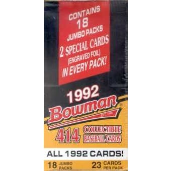 1992 Bowman Baseball 18 Pack Jumbo Box (Factory Sealed!)