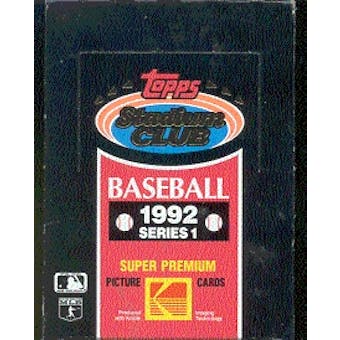 1992 Topps Stadium Club Series 1 Baseball Hobby Box