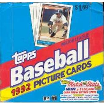 1992 Topps Baseball Jumbo Box