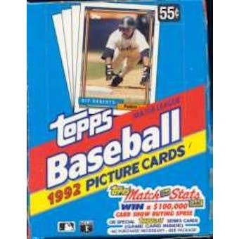 1992 Topps Baseball Wax Box