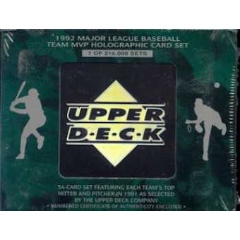1992 Upper Deck Team MVP Holographic Baseball Factory Set