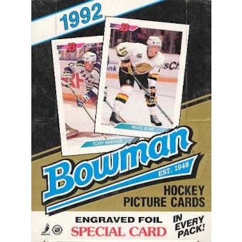1992/93 Bowman Hockey Wax Box