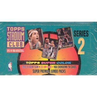 1993/94 Topps Stadium Club Series 2 Basketball Jumbo Box