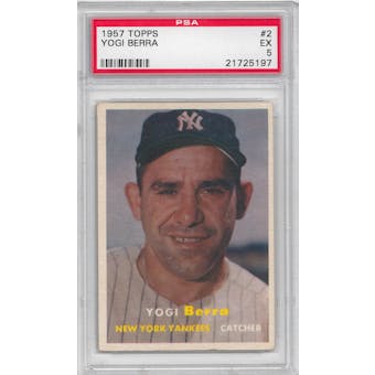 1957 Topps Baseball #2 Yogi Berra PSA 5 (EX) *5197