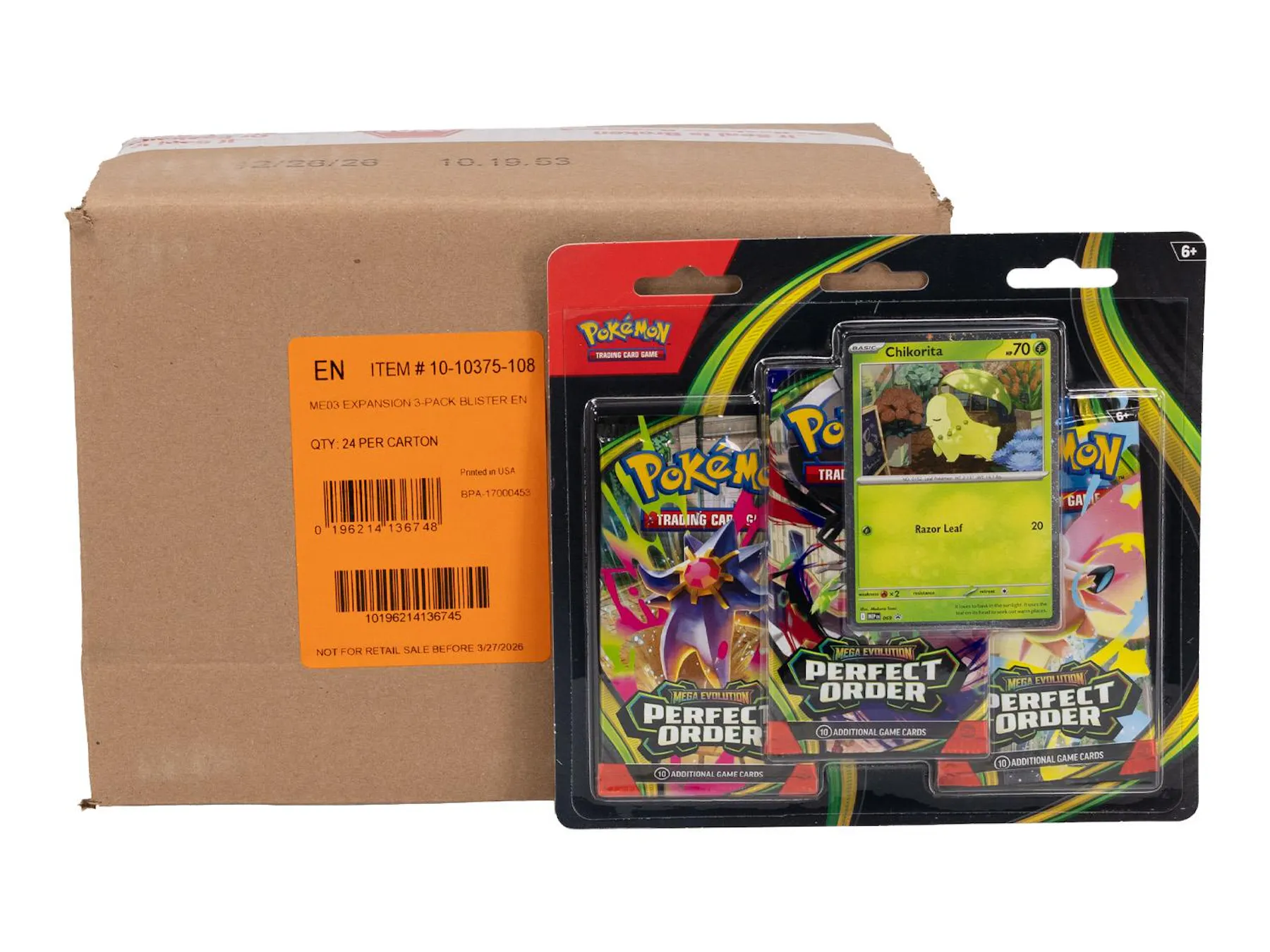 Pokemon Mega Evolution: Perfect Order 3-Pack Blister Case (24 Ct.) | DA Card World Pokemon Mega Evolution: Perfect Order 3-Pack Blister Case (24 Ct.) | DA Card World