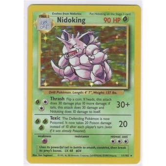 Pokemon Base Set 1 Single Nidoking 11/102 - SLIGHT PLAY (SP)
